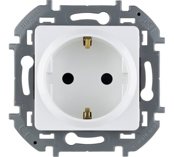 Розетка Legrand с заземлением Legrand Inspiria со шторками 16А 250В винтовые зажимы белый 673730