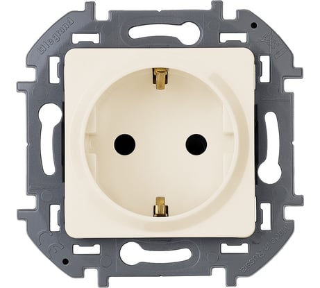 Розетка Legrand с заземлением Legrand Inspiria без шторок 16А 250В винтовые зажимы слоновая кость 673721