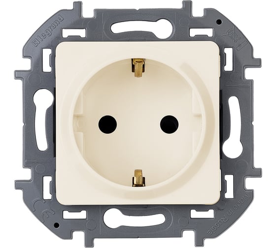 Розетка Legrand с заземлением Legrand Inspiria без шторок 16А 250В винтовые зажимы слоновая кость 673721