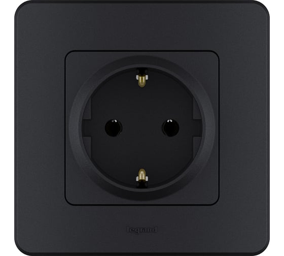 Розетка Legrand с заземлением Legrand Inspiria без шторок 16А 250В винтовые зажимы антрацит 673723