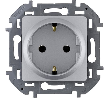 Розетка Legrand с заземлением Legrand Inspiria без шторок 16А 250В винтовые зажимы алюминий 673722