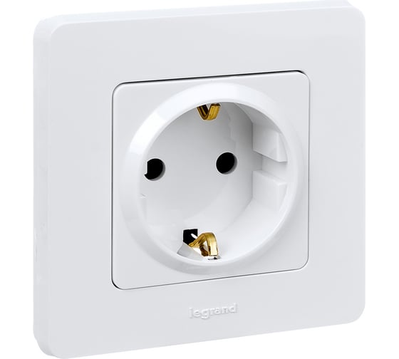 Розетка Legrand с заземлением Legrand Inspiria без шторок 16А 250В винтовые зажимы белый 673720
