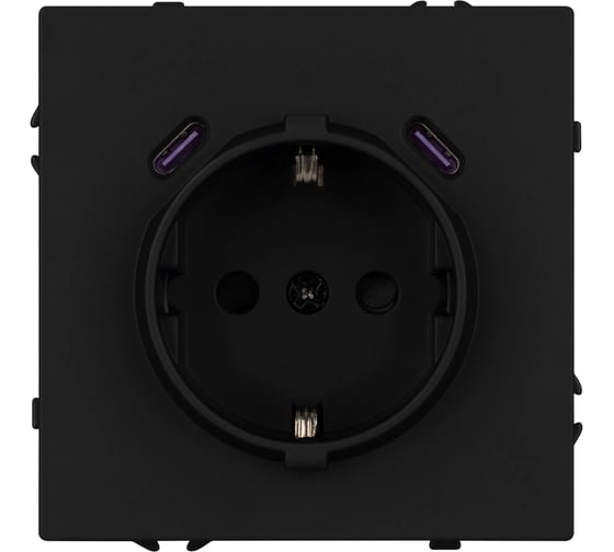 Механизм розетки с USB зарядкой Arlight SCT-NOBE-MUCC-SFPL-BK 1шт 061813