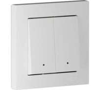 Выключатель Systeme Electric ATLASDESIGN SMART 2-клавишный с подсветкой с опц.нейтралью, Zigbee, сх.1, L(N), 10А, мех., БЕЛЫЙ ATN000117Z