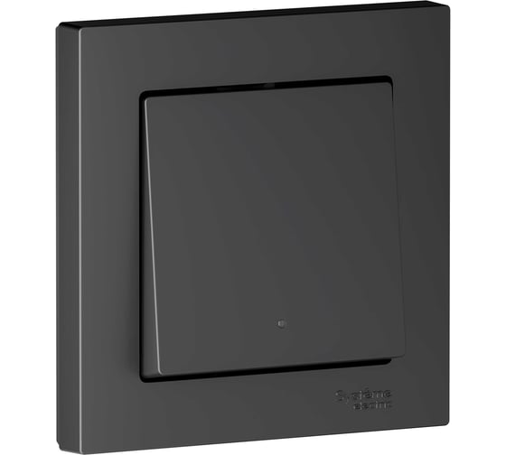 Выключатель Systeme Electric ATLASDESIGN SMART 1-клавишный с подсветкой с опц.нейтралью, Zigbee, сх.1, L(N), 10А, мех., КАРБОН ATN001015Z