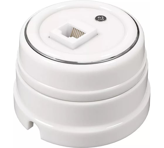 Розетка компьютерная Мезонинъ RJ45, цвет - платина на белом GE70341-49