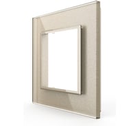 Рамка для розетки LIVOLO 1 пост, цвет шампань, стекло BB-C7-SR-16