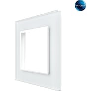 Рамка для розетки LIVOLO 1 пост, цвет белый матовый, стекло BB-C7-SR-11 MT