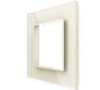 Рамка для розетки LIVOLO 1 пост, цвет жемчужный, стекло BB-C7-SR-14