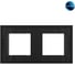 Рамка для розетки LIVOLO 2 поста, цвет черный матовый, стекло BB-C7-SR/SR-12 MT 4