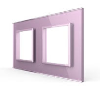 Рамка для розетки LIVOLO 2 поста, цвет розовый, стекло BB-C7-SR/SR-17