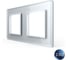 Рамка для розетки LIVOLO 2 поста, цвет серебристый/алюминий, 2.5D стекло BB-C7-SR/SR-20 2.5D 1