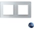 Рамка для розетки LIVOLO 2 поста, цвет серебристый/алюминий, 2.5D стекло BB-C7-SR/SR-20 2.5D 2