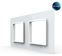 Рамка для розетки LIVOLO 2 поста, цвет белый, 2.5D стекло BB-C7-SR/SR-11 2.5D