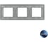 Рамка для розетки LIVOLO 3 поста, цвет серый, 2.5D стекло BB-C7-SR/SR/SR-15 2.5D 2