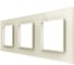 Рамка для розетки LIVOLO 3 поста, цвет жемчужный, стекло BB-C7-SR/SR/SR-14 1