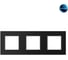 Рамка для розетки LIVOLO 3 поста, цвет черный матовый, стекло BB-C7-SR/SR/SR-12 MT 2