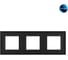 Рамка для розетки LIVOLO 3 поста, цвет черный матовый, стекло BB-C7-SR/SR/SR-12 MT 4