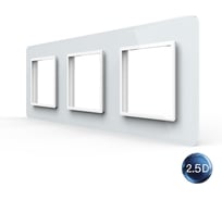 Рамка для розетки LIVOLO 3 поста, цвет белый, 2.5D стекло BB-C7-SR/SR/SR-11 2.5D