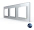 Рамка для розетки LIVOLO 3 поста, цвет серебристый/алюминий, 2.5D стекло BB-C7-SR/SR/SR-20 2.5D 1