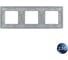 Рамка для розетки LIVOLO 3 поста, цвет серебристый/алюминий, 2.5D стекло BB-C7-SR/SR/SR-20 2.5D 4