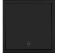Переключатель проходной одноклавишный Metronex с рамкой черный матовый Квадро FVK340106CMT