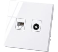 Розетка Metronex для сетевого кабеля LAN + TV без рамки белый Квадро FRZF330218BEL