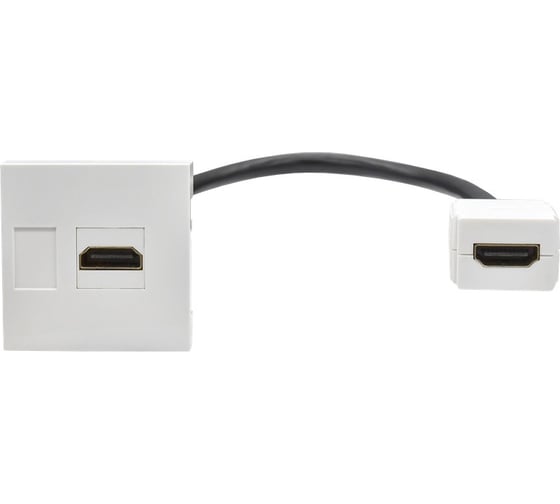 Розетка мультимедийная IEK PRIMER РКМ-20-10-П HDMI M/M, 2 модуля, белая PR-KK40D-RH-0-2-K01