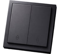 Переключатель проходной двухклавишный Metronex с рамкой графит Квадро FVK360208GRA