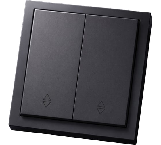 Переключатель проходной двухклавишный Metronex с рамкой графит Квадро FVK360208GRA