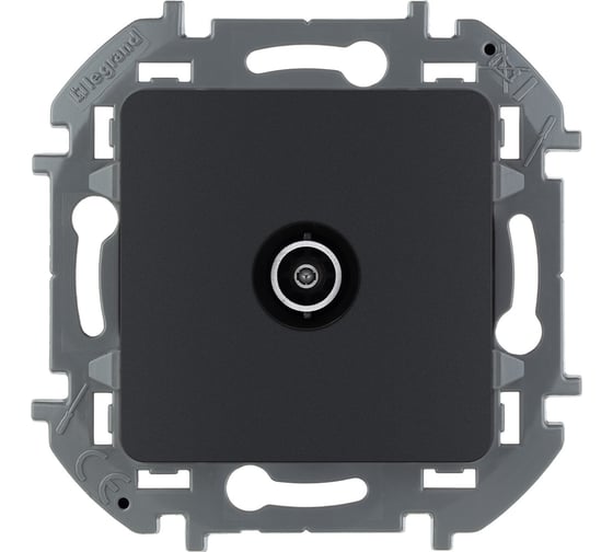 Розетка Legrand TV (телевизионная) Legrand Inspiria проходная 14дБ 5-862мГц антрацит 673863 1