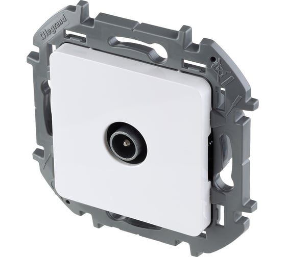 Розетка Legrand TV (телевизионная) Legrand Inspiria проходная 14дБ 5-862мГц белый 673860