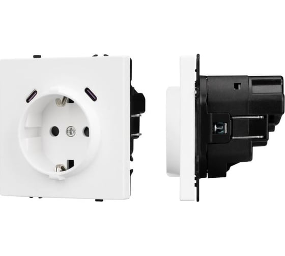 Розетка зк со шторками с USB Arlight ARL NOBE тип C+С софт-тач белый кварц SCT-MUCC-SFPL-W 1шт 061818(1)