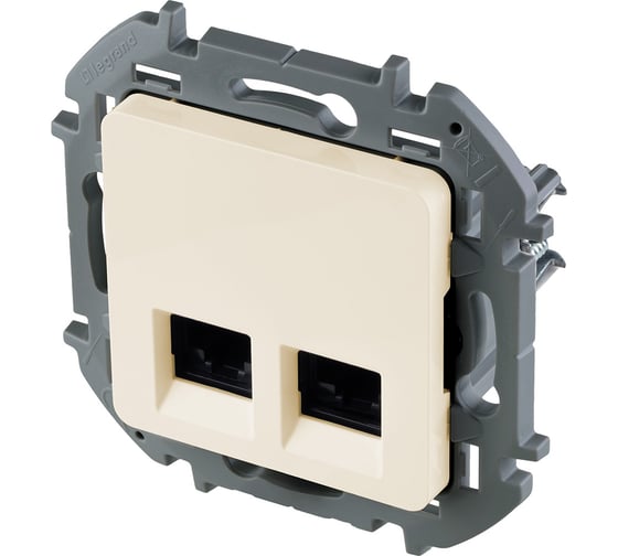 Розетка Legrand компьютерная двойная RJ45 категория 6 UTP Legrand Inspiria слоновая кость 673841