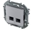Розетка Legrand компьютерная двойная RJ45 категория 6 UTP Legrand Inspiria алюминий 673842 2