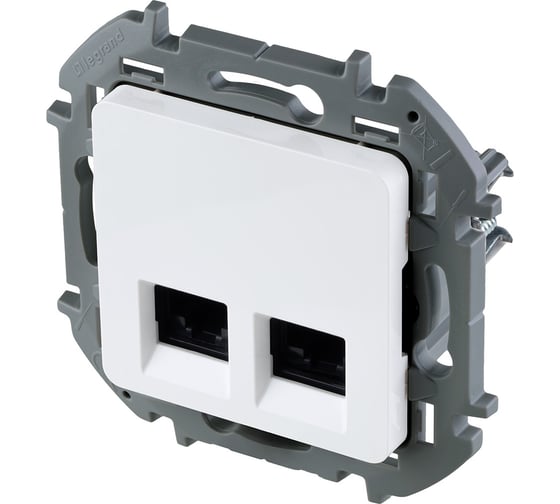Розетка Legrand компьютерная двойная RJ45 категория 6 UTP Legrand Inspiria белый 673840