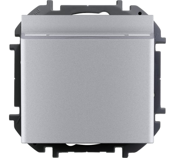 Выключатель Legrand карточный с подсветкой Legrand Inspiria без задержки выключения 6А 250В безвинтовые зажимы алюминий 673802