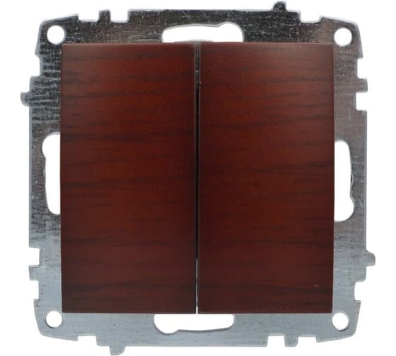 Выключатель двухклавишный Elbi Zena Vega Орех M+K 609-012900-202
