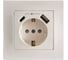 Розетка ELBI Zena Vega Слоновая Кость с заземлением зарядка (Type C+USB) 5V 2400 mA 609-012500-334 1