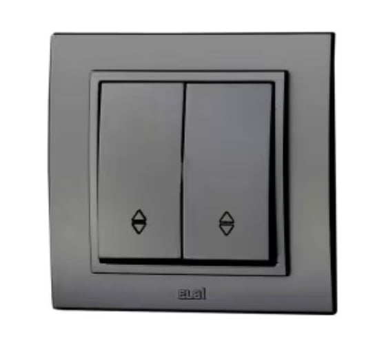 Переключатель двухклавишный проходной Elbi Zena Графитовый 500-011100-211