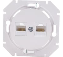 Механизм компьютерной розетки Bylectrica 2-местная, категория 5е, скрытая установка, серия ПРОВАНС, белый РК216-6312