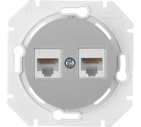 Механизм компьютерной розетки Bylectrica 2-местная, категория 5е, скрытая установка, серия ПРОВАНС, РК216-6312 серебро