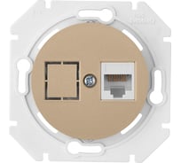 Механизм компьютерной розетки Bylectrica 1-местная, категория 5е, скрытая установка, серия ПРОВАНС, РК18-6311 шампань
