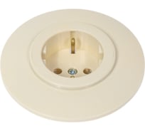Розетка Bylectrica 1-местная, скрытая установка, с заземляющим контактом, диаметр 92 мм, серия ПРОВАНС круг, РС16-0402 бежевый