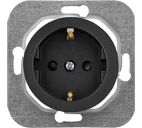 Механизм розетки Bylectrica 1-местная, скрытая установка, с заземляющим контактом, со шторками, серия ПРОВАНС, РС16-1406 графит
