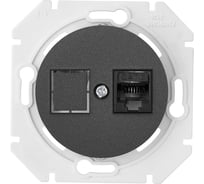 Механизм компьютерной розетки Bylectrica 1-местная, категория 5е, скрытая установка, серия ПРОВАНС, РК18-6311 графит