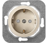 Механизм розетки Bylectrica 1-местная, скрытая установка, с заземляющим контактом, со шторками, серия ПРОВАНС, РС16-1406 шампань
