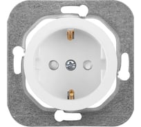 Механизм розетки Bylectrica 1-местная, скрытая установка, с заземляющим контактом, со шторками, серия ПРОВАНС, РС16-1406 перламутр