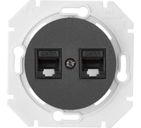 Механизм компьютерной розетки Bylectrica 2-местная, категория 5е, скрытая установка, серия ПРОВАНС, РК216-6312 графит
