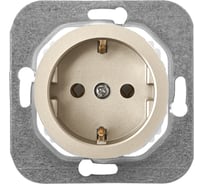 Механизм розетки Bylectrica 1-местная, скрытая установка, с заземляющим контактом, серия ПРОВАНС, РС16-1402 шампань